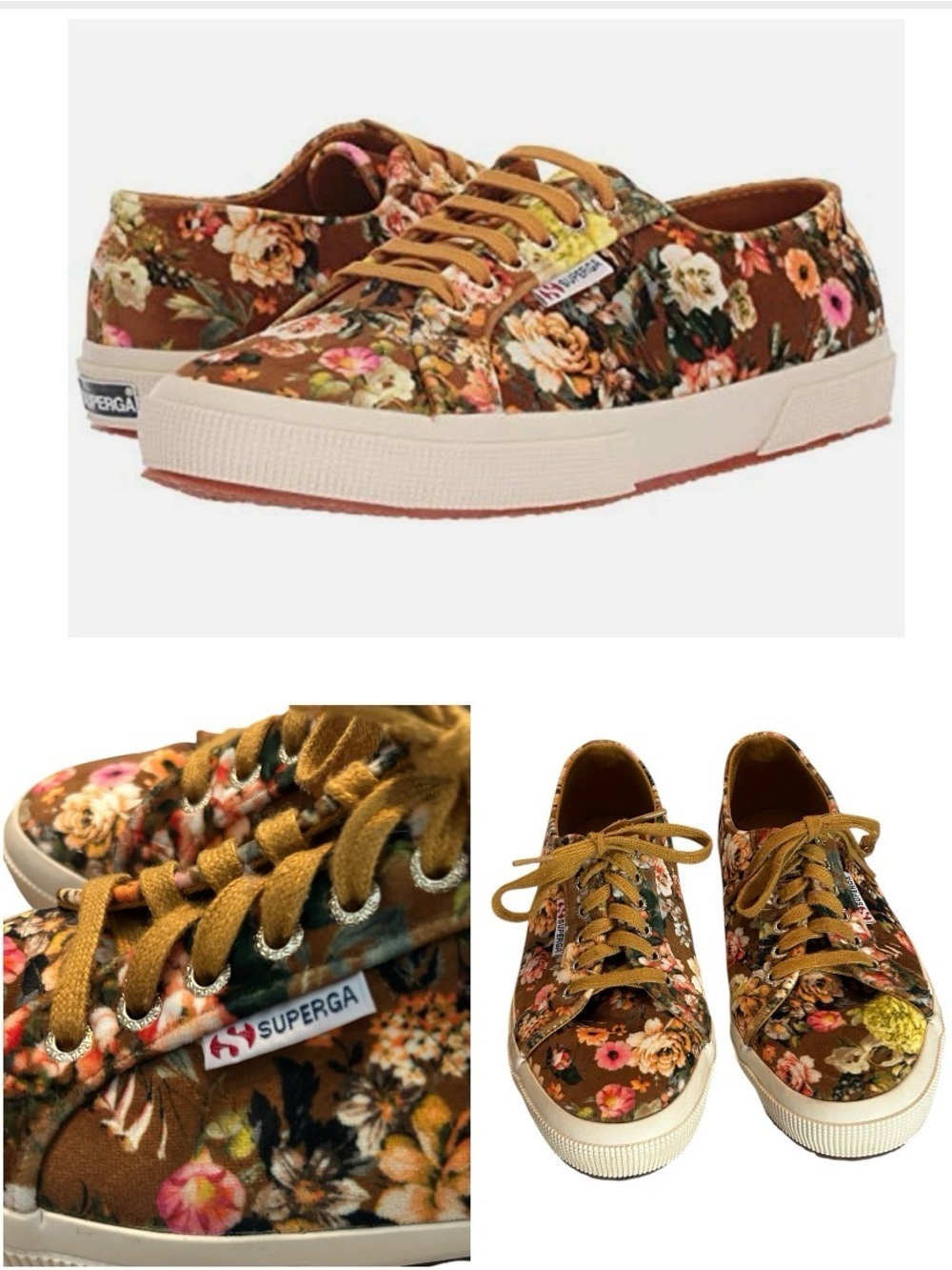 Superga 2750 velvet floral sneakers